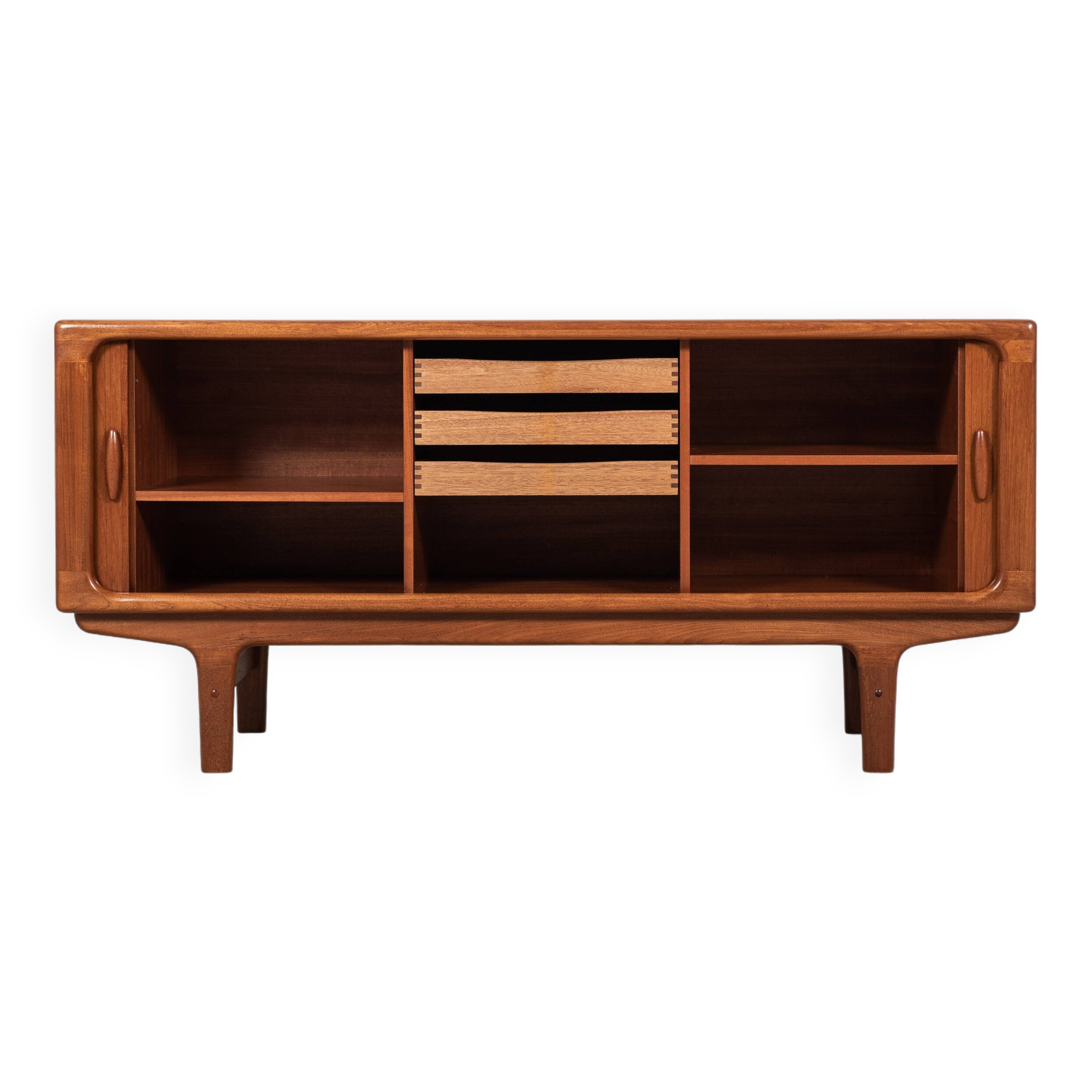 Mid-century Danish teak sideboard with tambour doors by Dyrlund 1960s - 170 cm