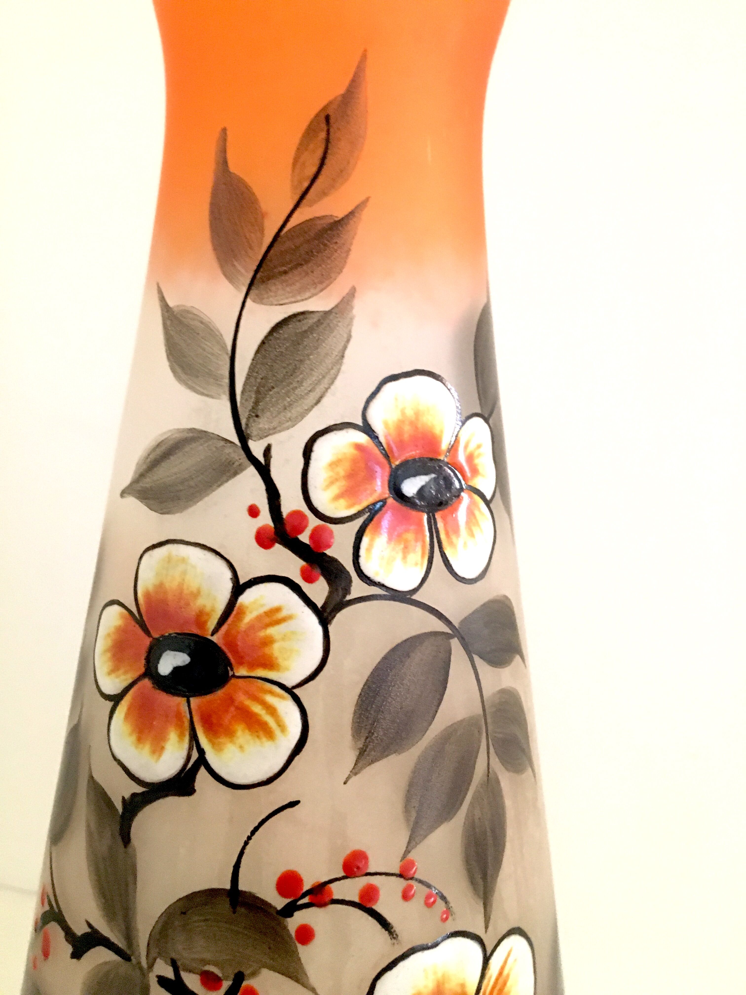 Pair of glass vases, signed Leune