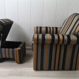 Mid-century fabric armchair with footrest, Germany