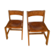Pair of chairs elm leather