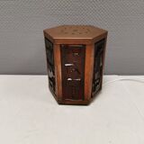 Swedish table lamp in copper and orange glass, by Erik Hoeglund 1960s