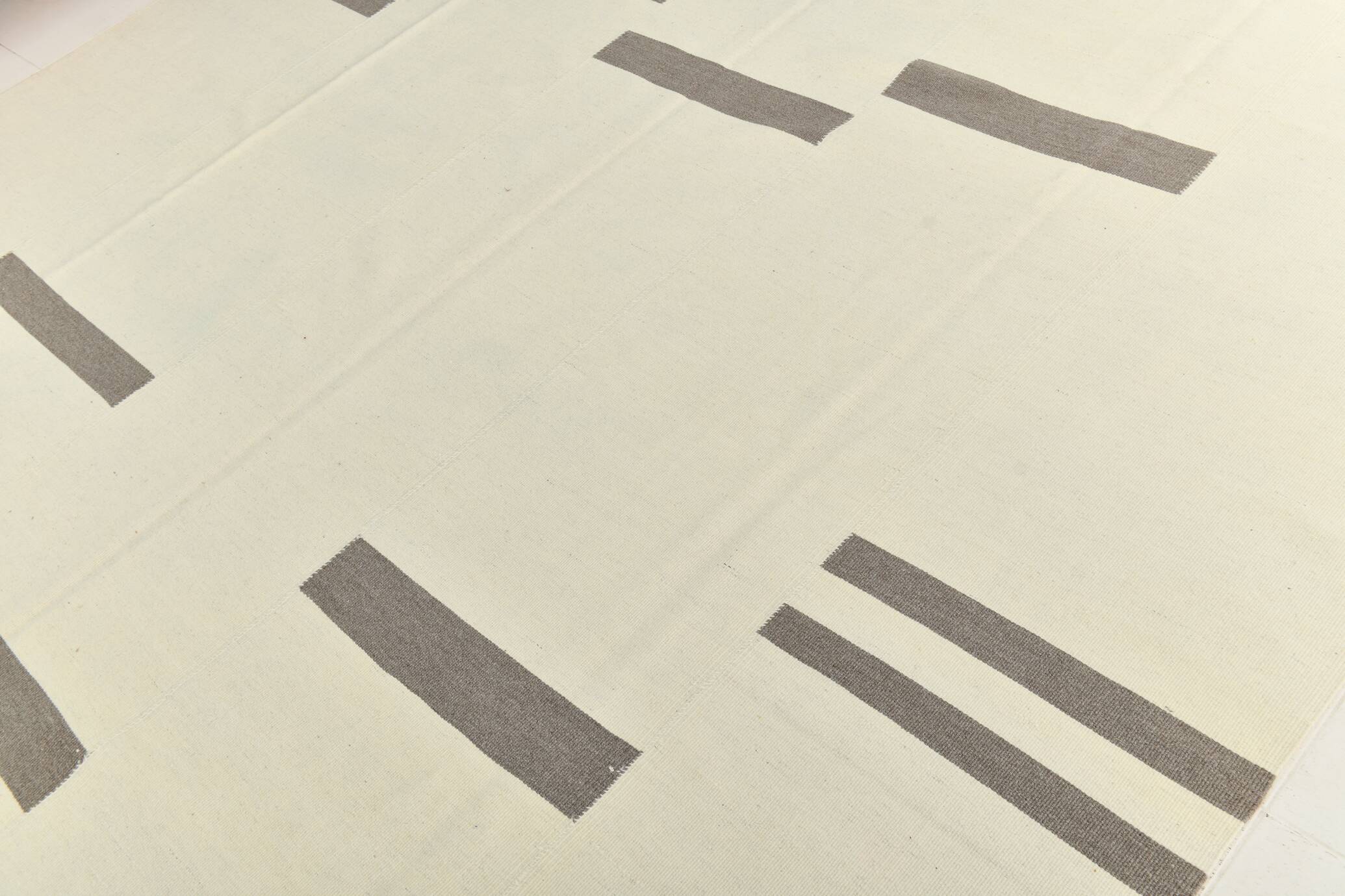 Kilim Gray Beige Ethnic Pattern Vintage Kilim Rug, 282x395Cm