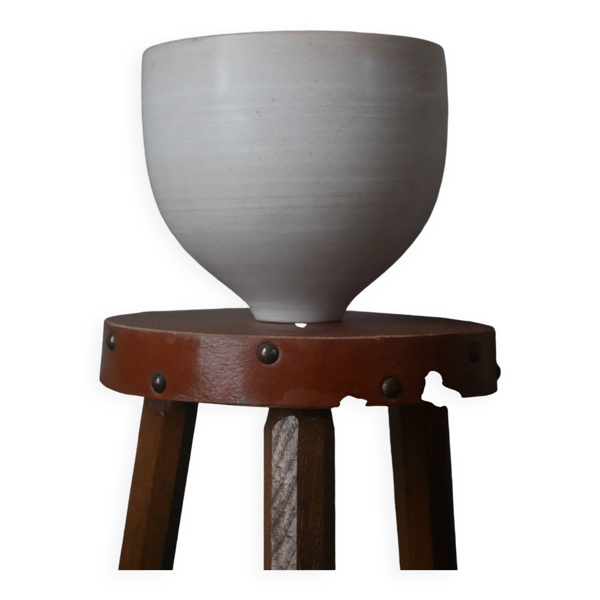 Japandi ceramic salad bowl, second-hand artisanal pottery