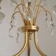 French Vintage Gold Effect Metal-Crystal 3 Light Chandelier Glass Bobeches