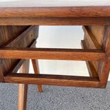 Modernist wooden desk with compass feet 1950