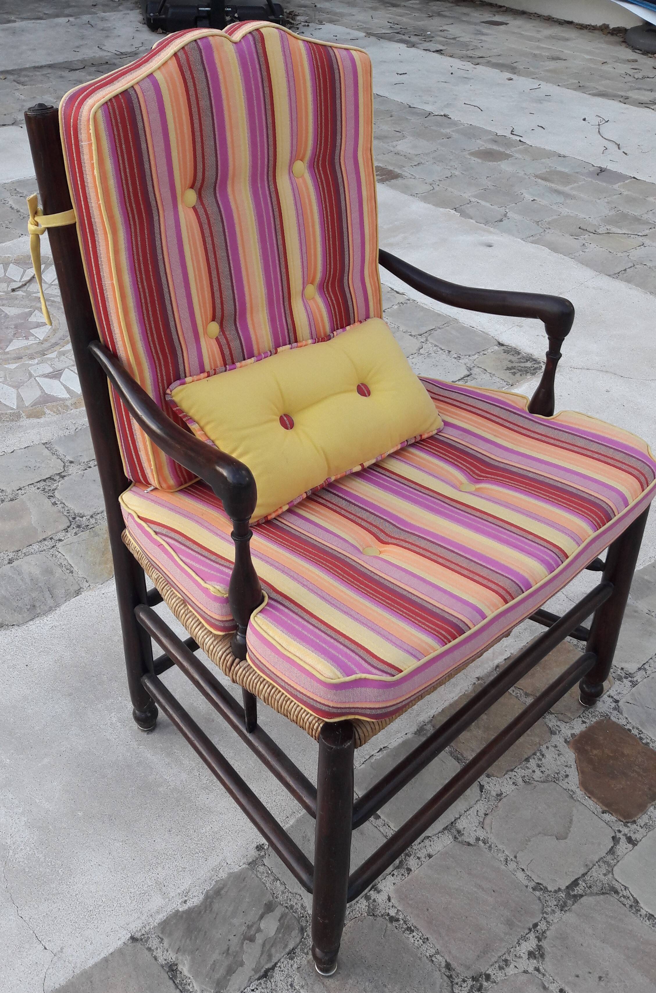 Old Provençal straw chair