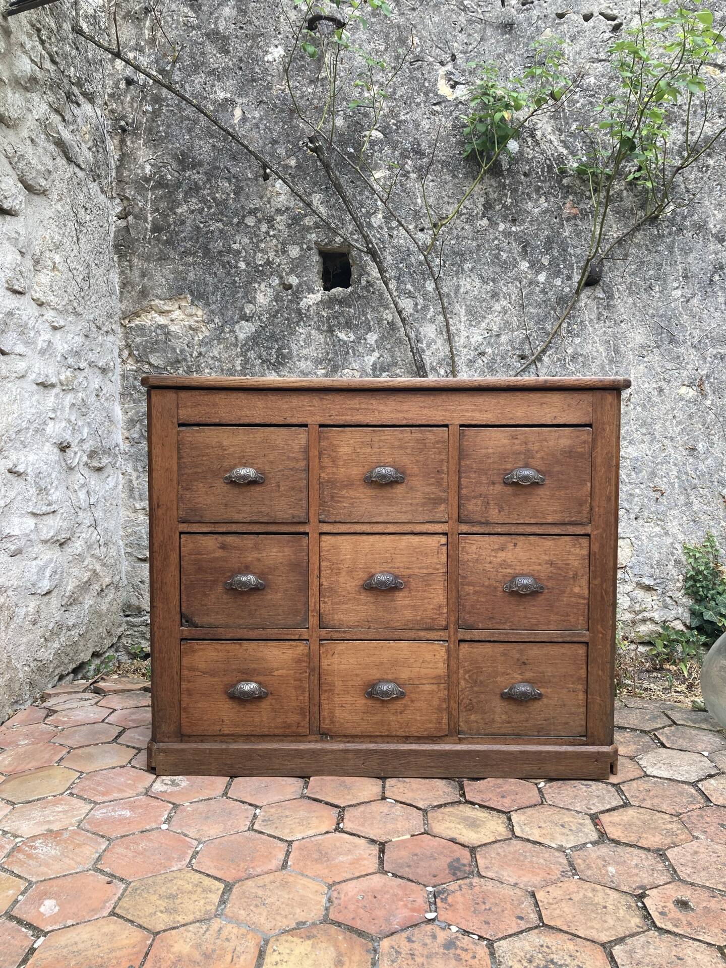 Meuble de métier ancien 9 tiroirs