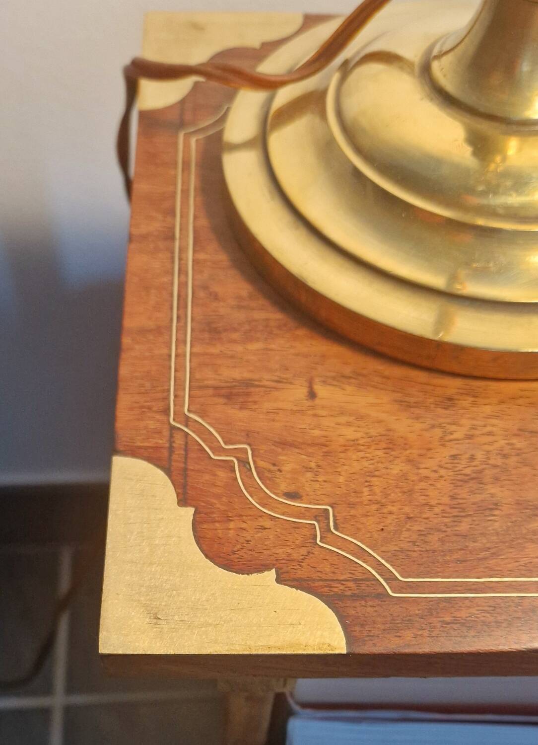 Rosewood and brass magazine stand table