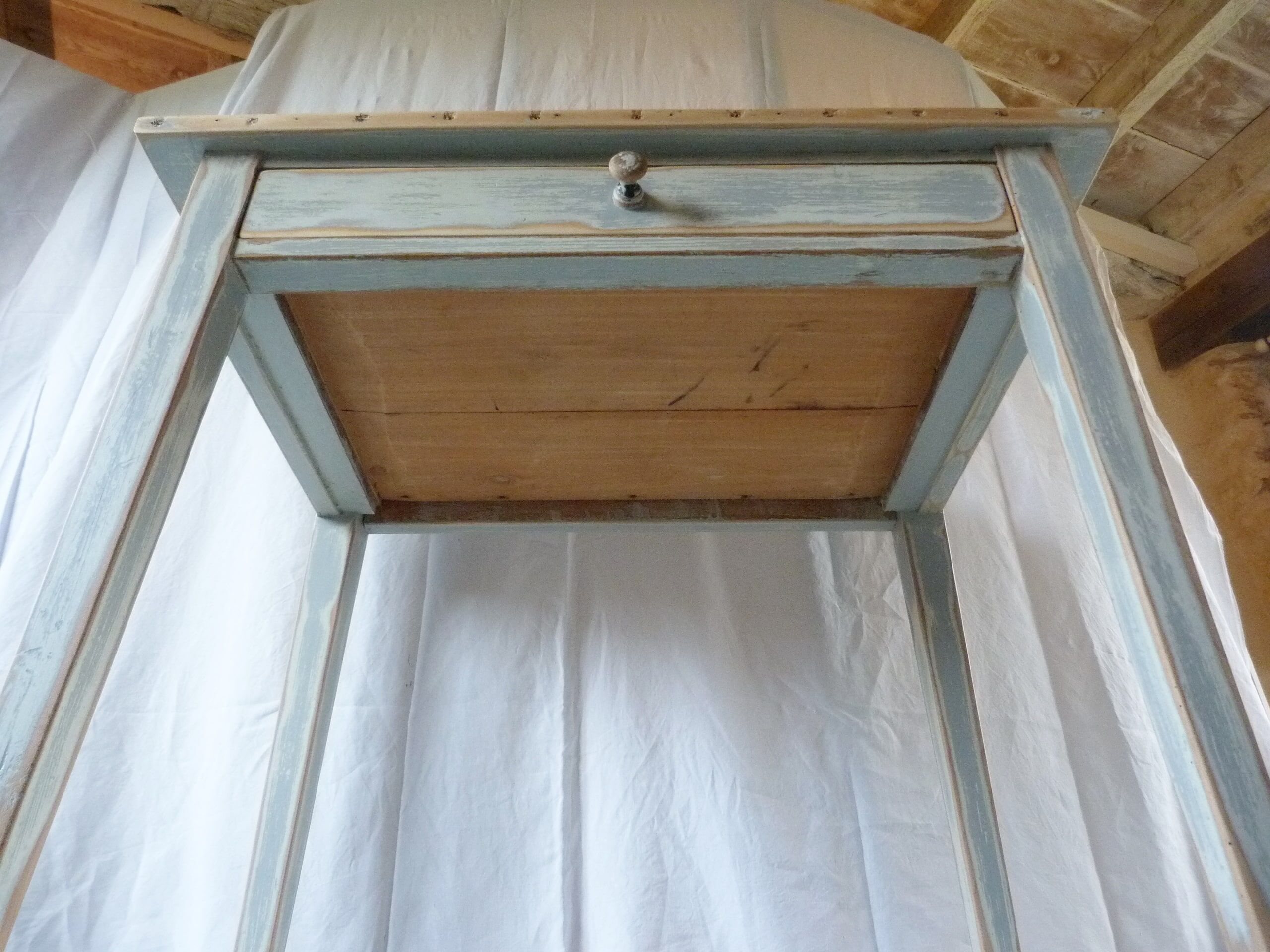 Patinated farm table