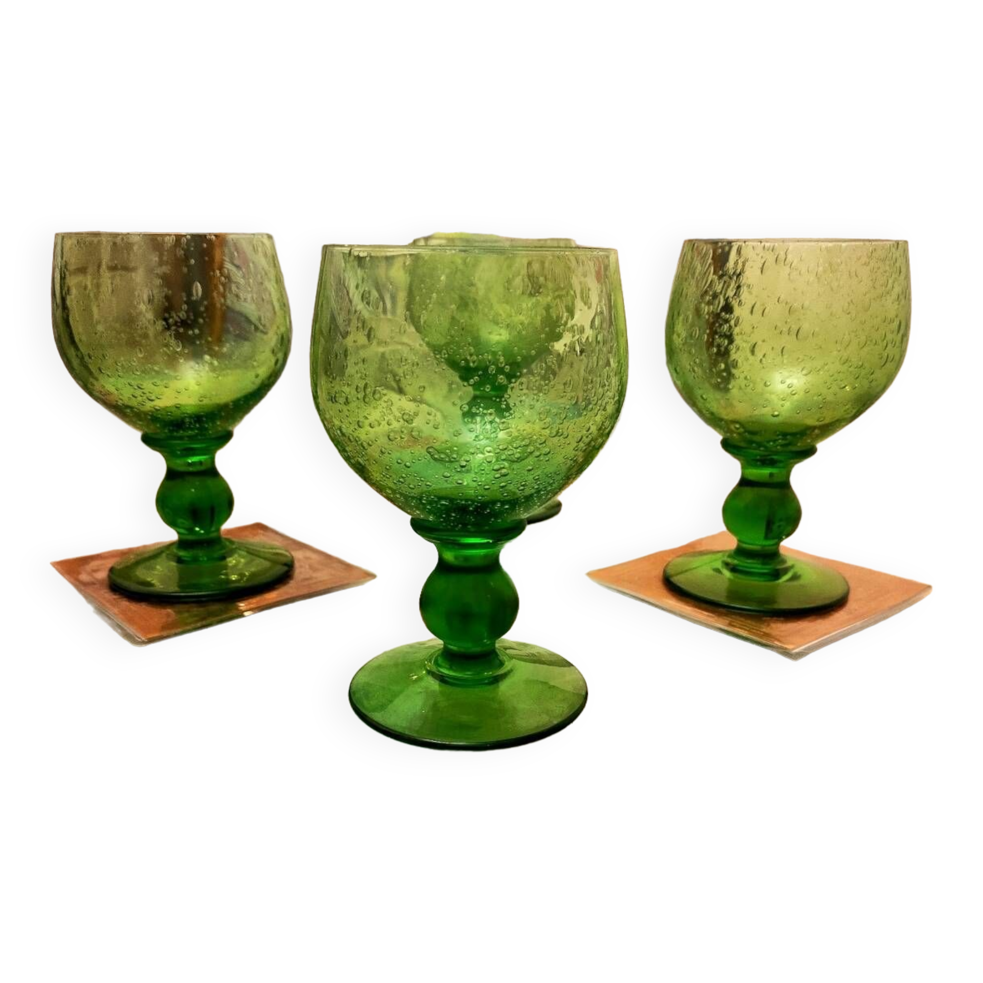 Biot style bubble blown glasses