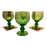 Biot style bubble blown glasses