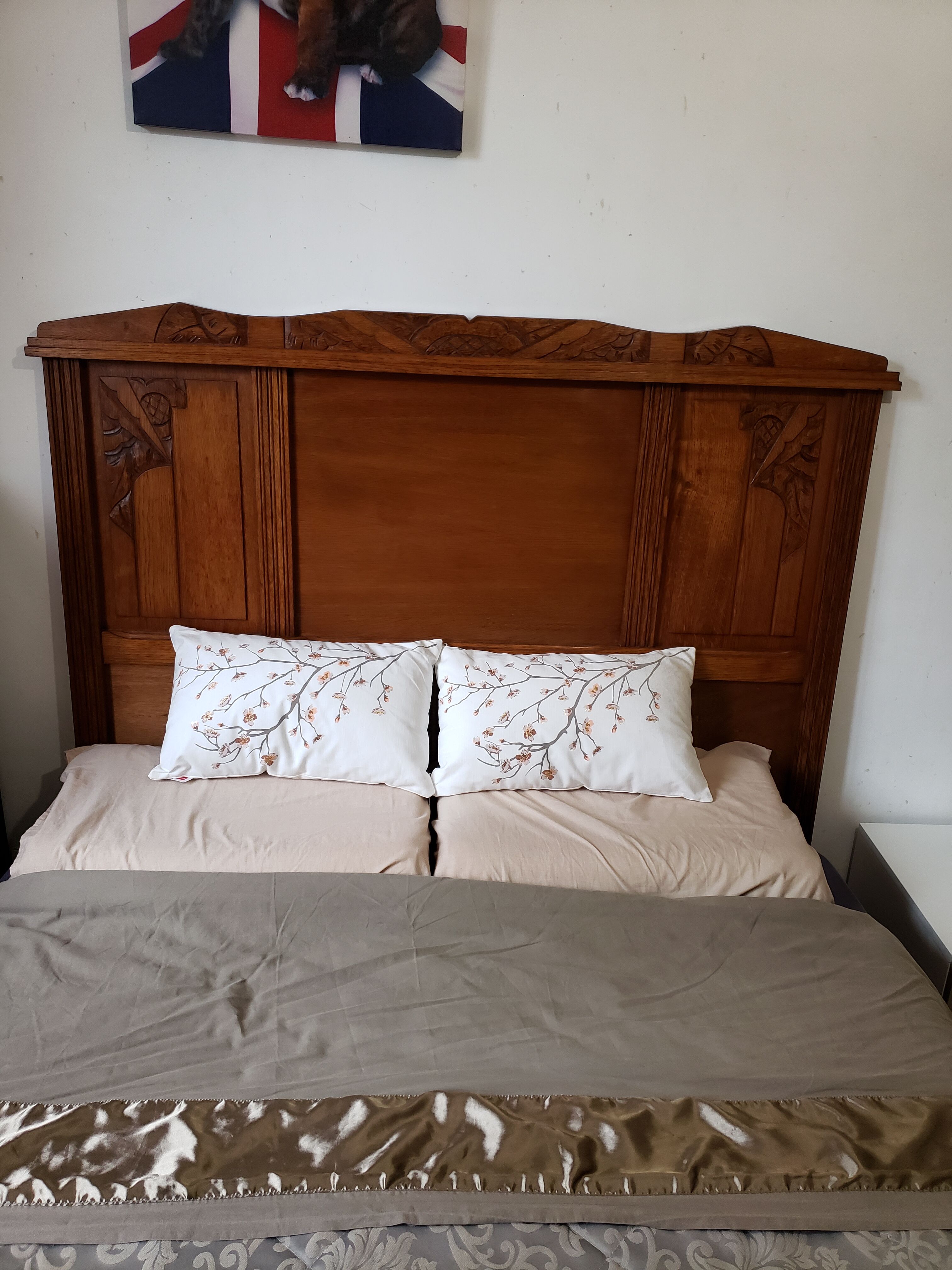 Vintage 50s oak headboard