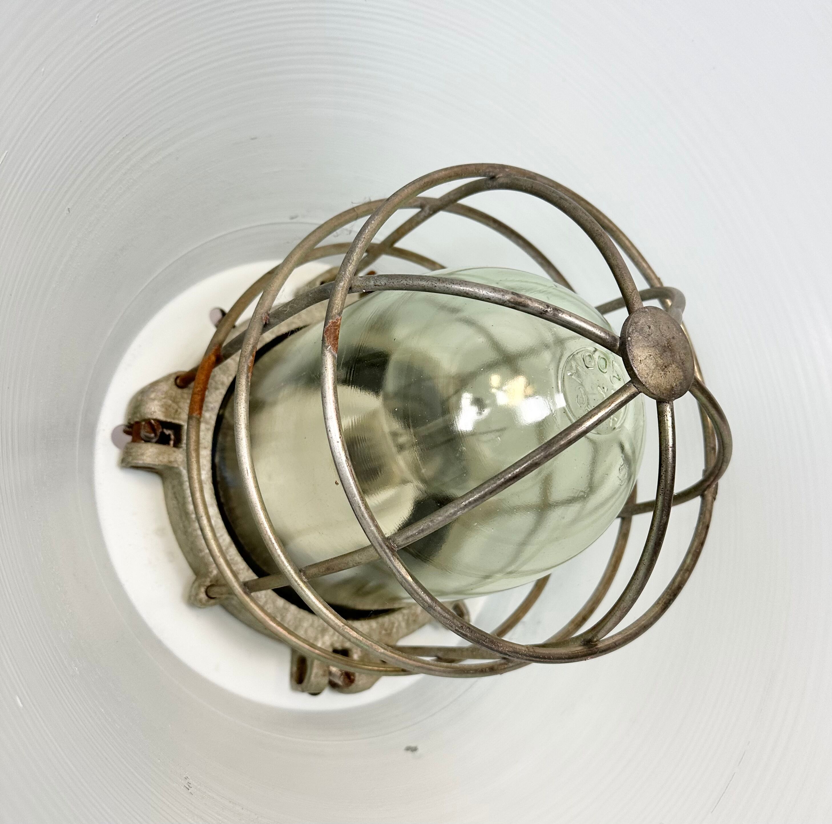 Grey Industrial Explosion Proof Lamp with Aluminium Shade from Zaos, 1970s