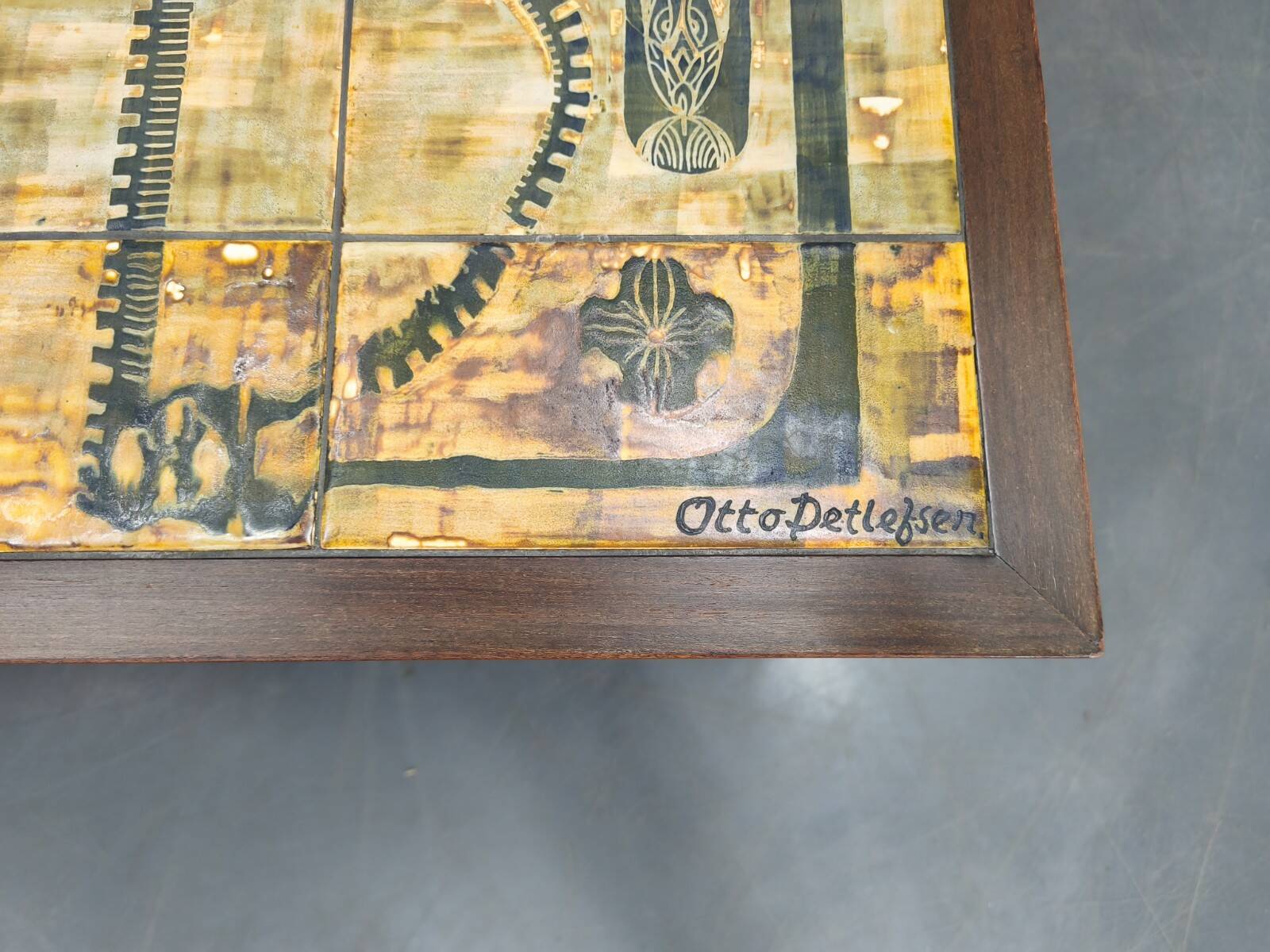 Haslev Wood and Tile Coffee Table by Otto Detlefsen, 1960s