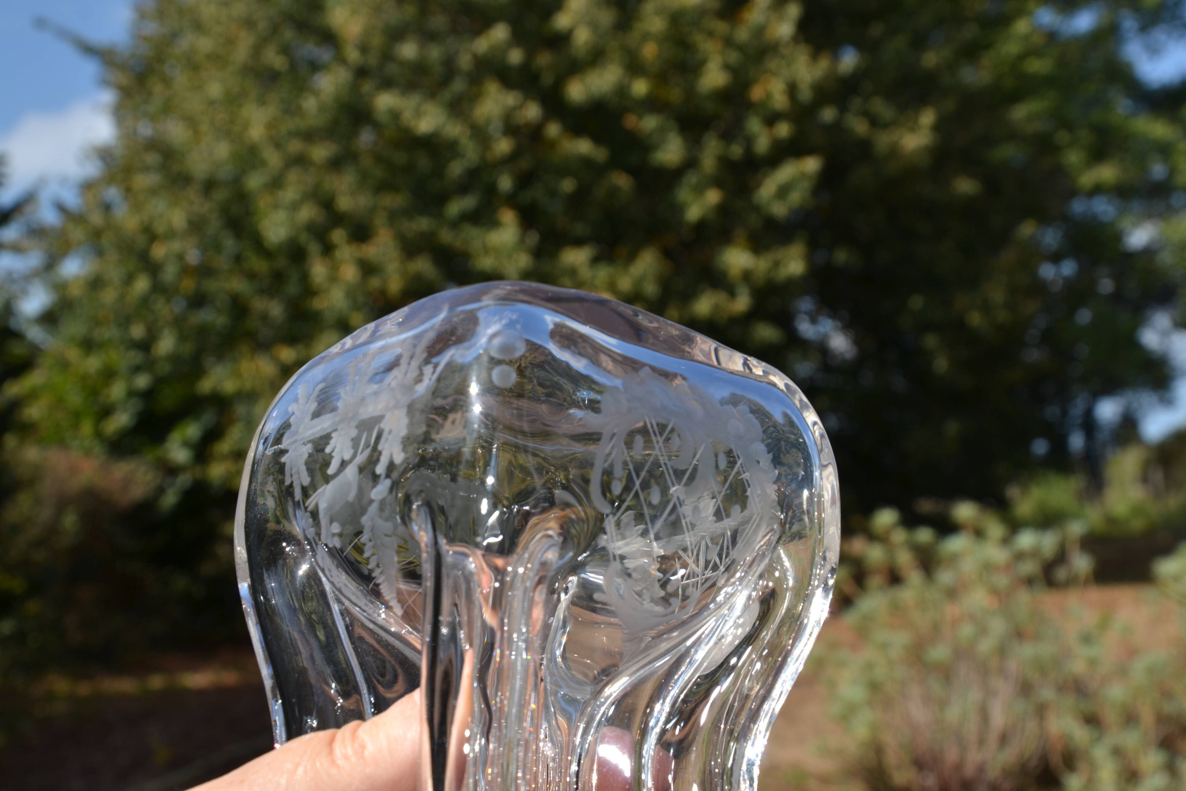 Carafe en cristal gravé Jacob Eiler Bang Danemark