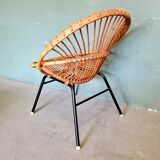 Vintage Dirk Van Sliedrecht Rattan Chair.