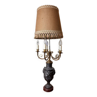 Very important Napoleon III period lamp in antimony, bronze and marble around 1850