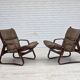 1970s, Norwegian lounge chair, brown furniture leather.