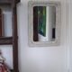Rectangular mirror in vintage woven wicker rattan