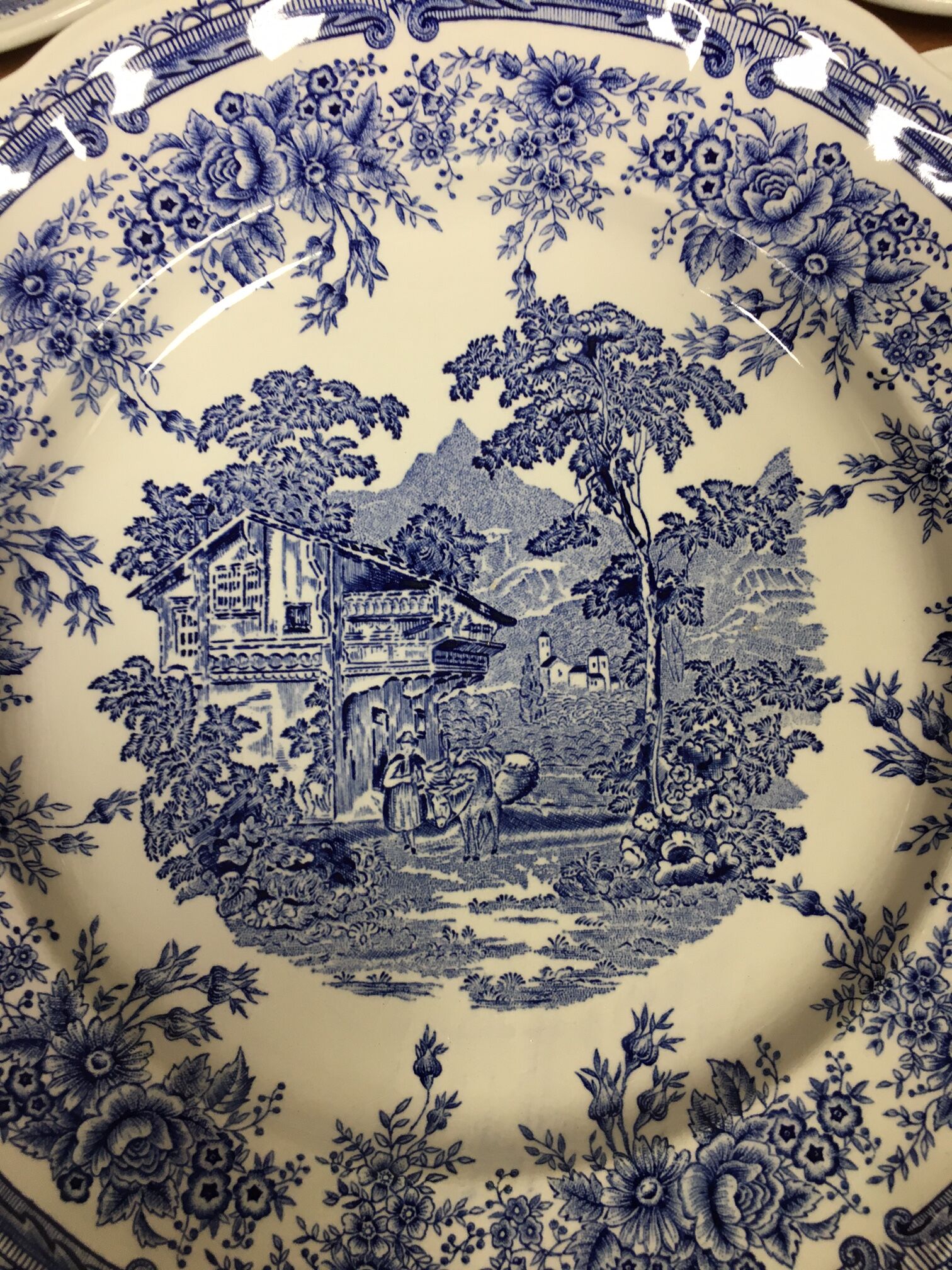 6 flat plates Luneville KG blue