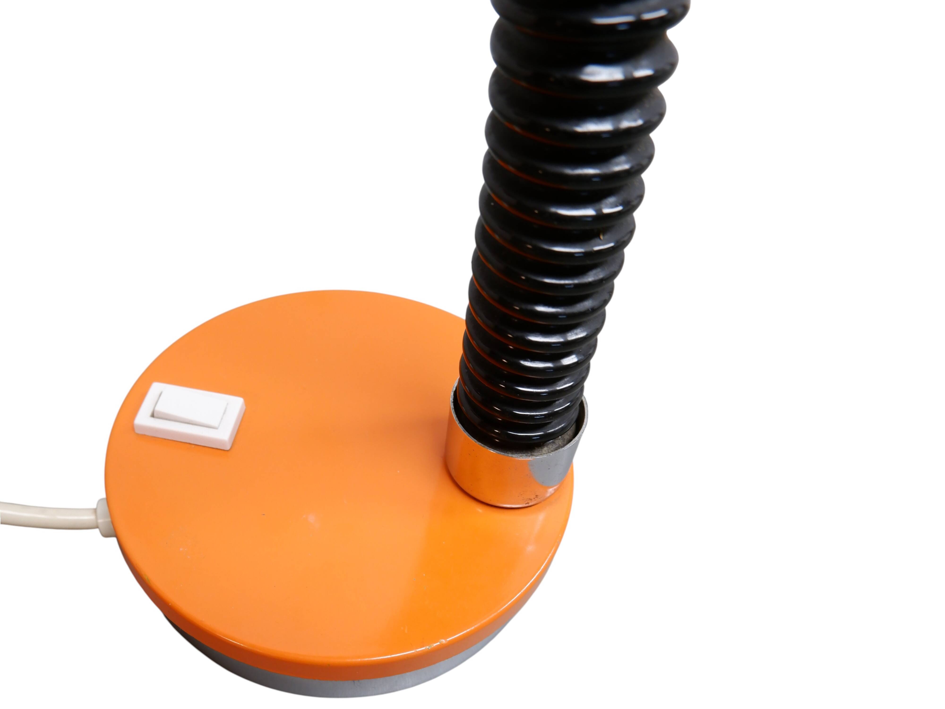 Lampe de bureau orange de l'ère spatiale, années 1970