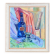 Still life with blue bottle and glass – Signed painting