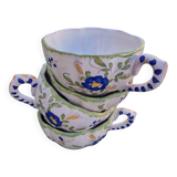 Set of 4 antique hand-painted cups