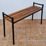 Bench in painted metal and wood, 100 cm