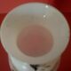 Opaline vase floral decoration pink background 1900