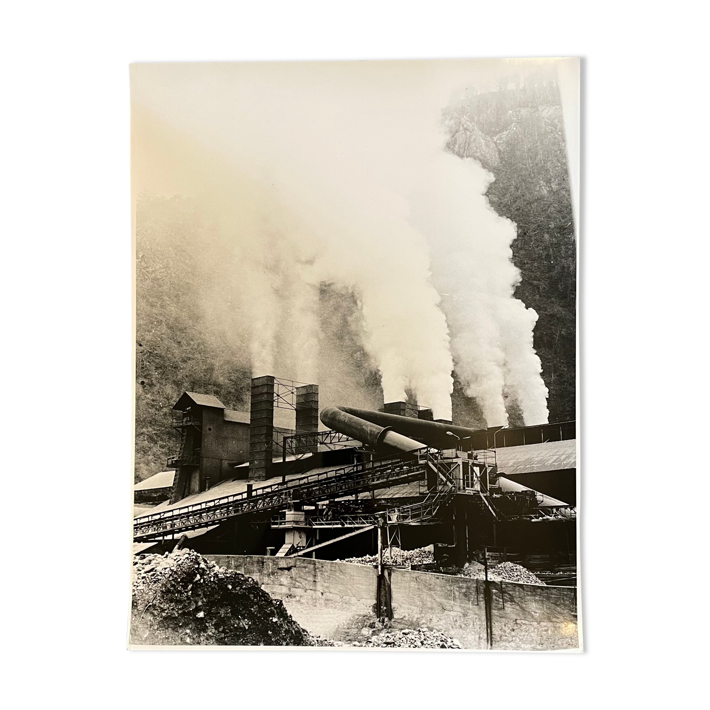 Photograph black and white silver print circa 1970 architecture