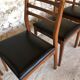 Set of 4 Scandinavian chairs teak and black skai 60s