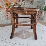 Small vintage bamboo plant holder