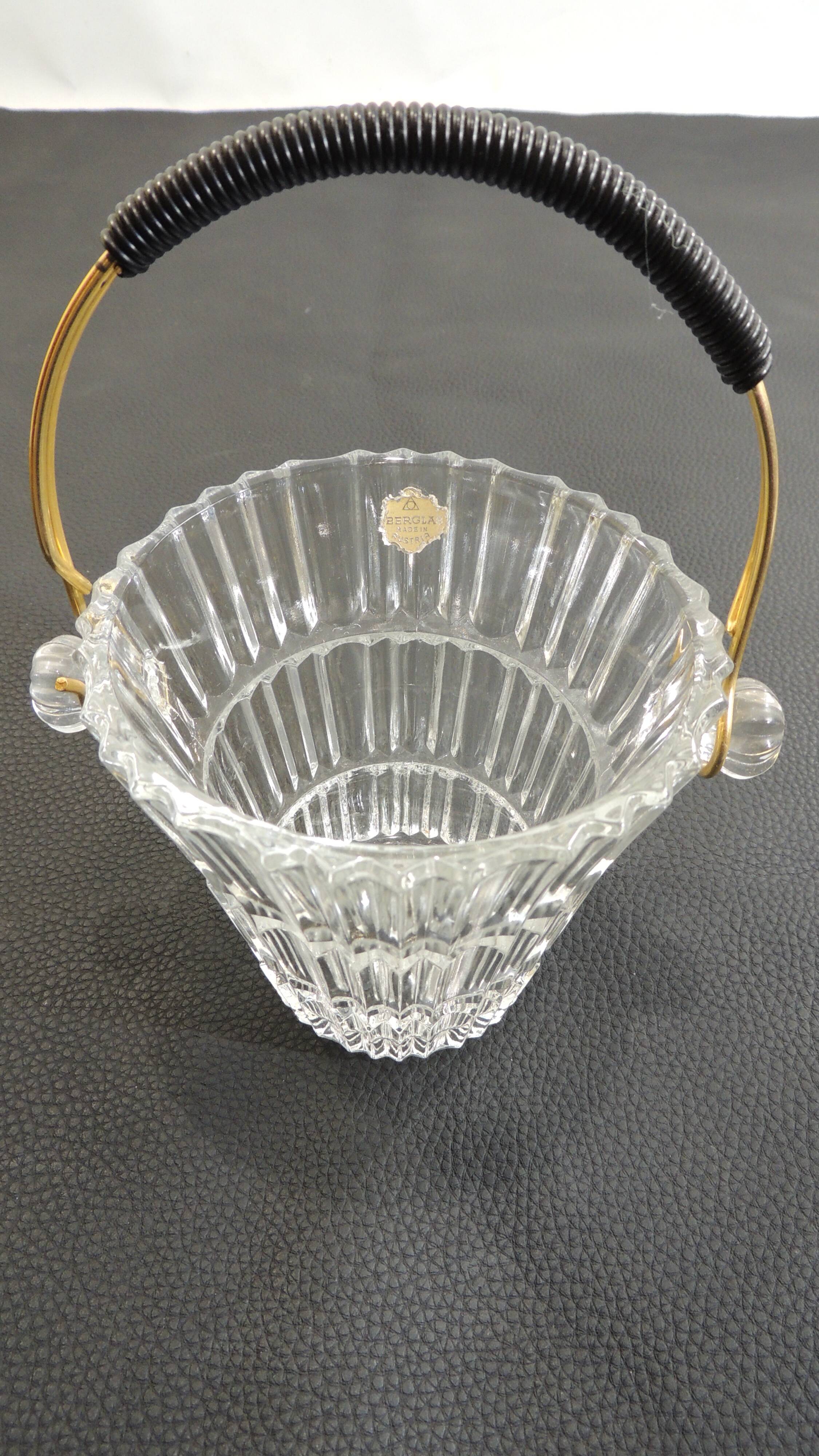 Vintage cut glass ice bucket – Berglas Austria – 1970s