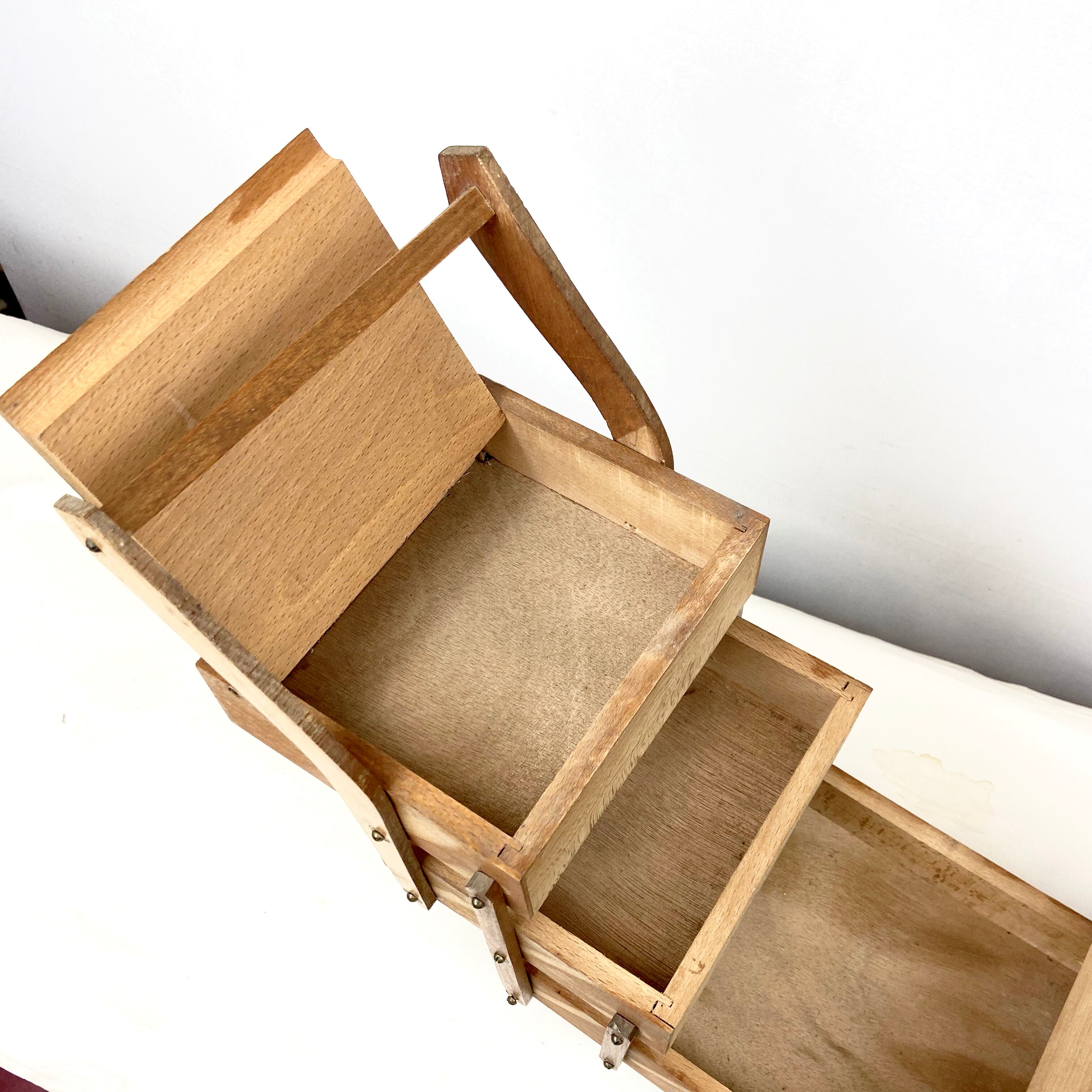 1950 former worker wooden sewing box