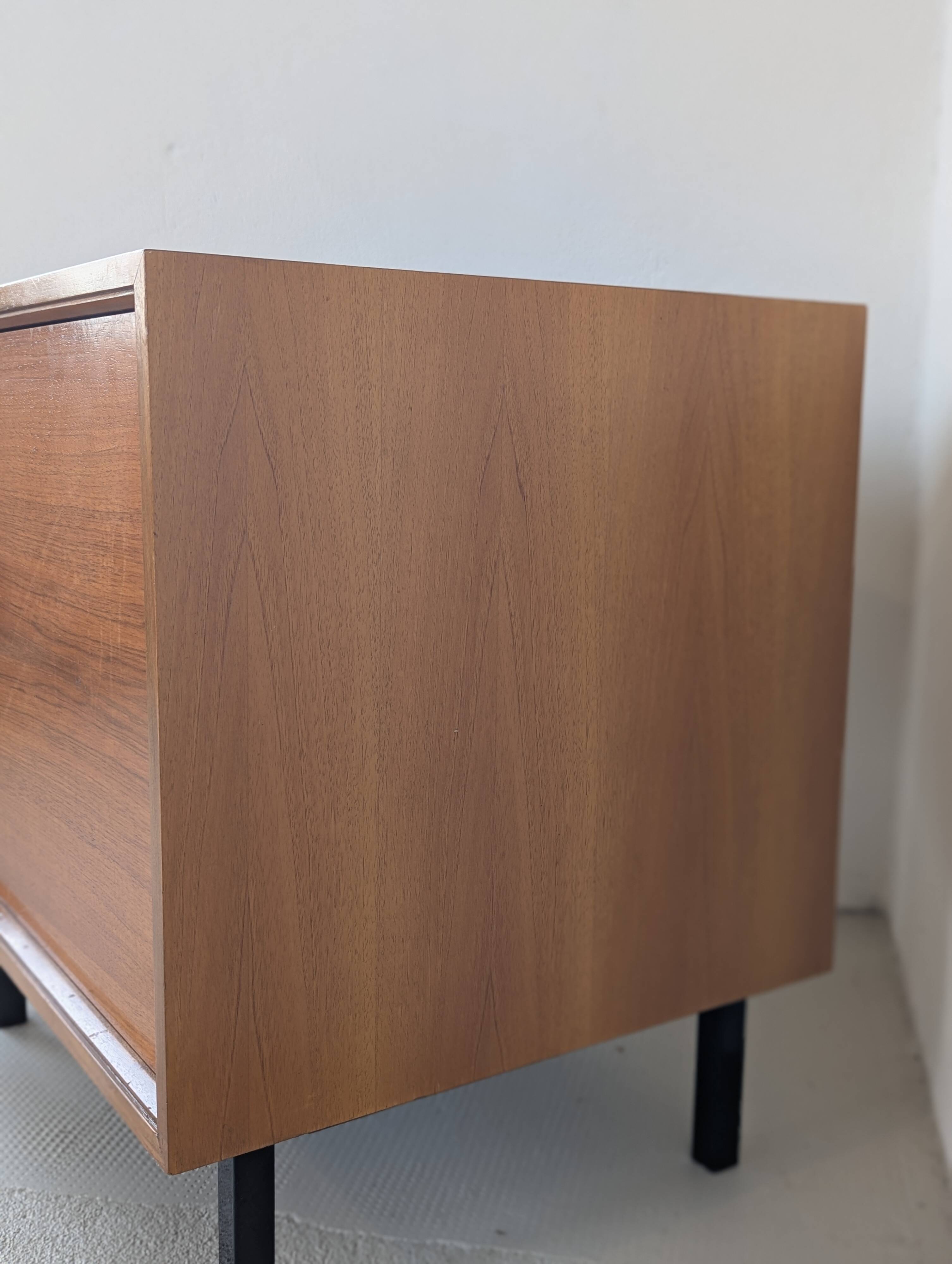 Small wooden and metal side table, 1970s