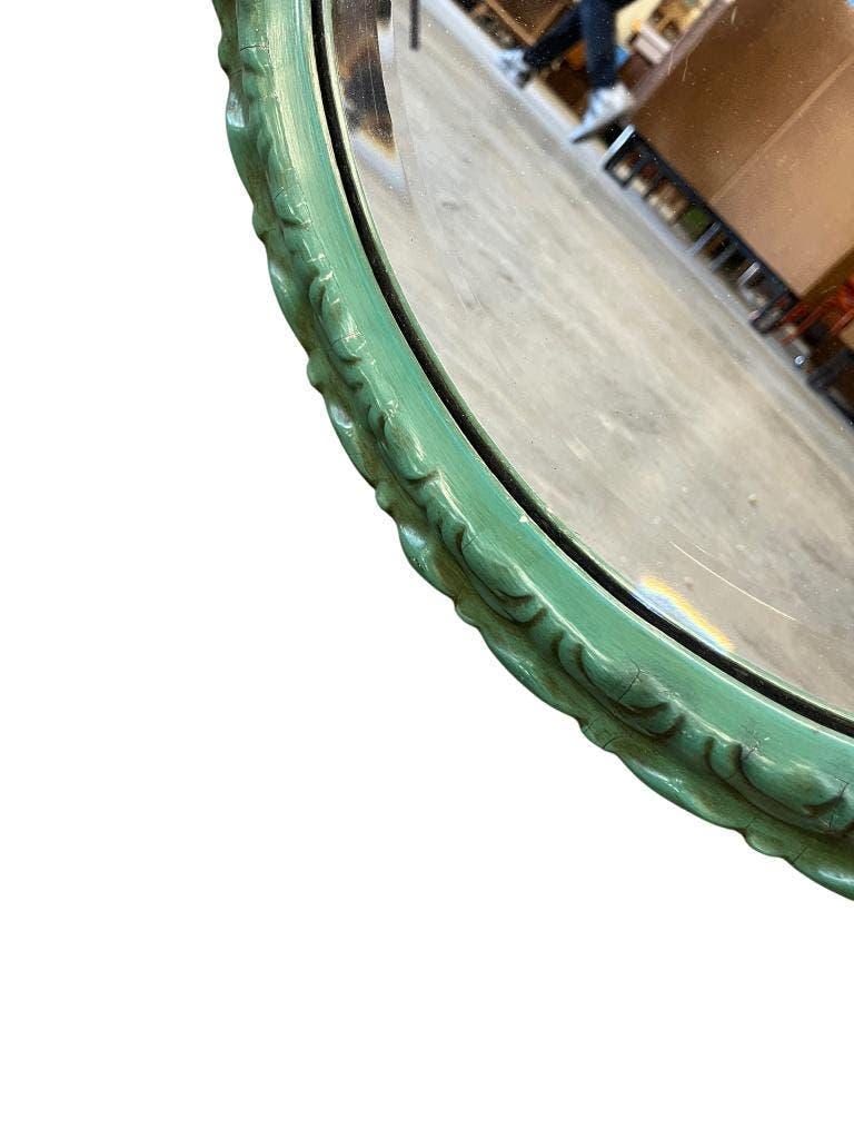 Vintage green organic wall mirror