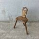 Brutalist tripod stool with backrest, France, vintage 1950s