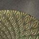 Cake stand on pedestal in glass with peacock feather effect D33 H10
