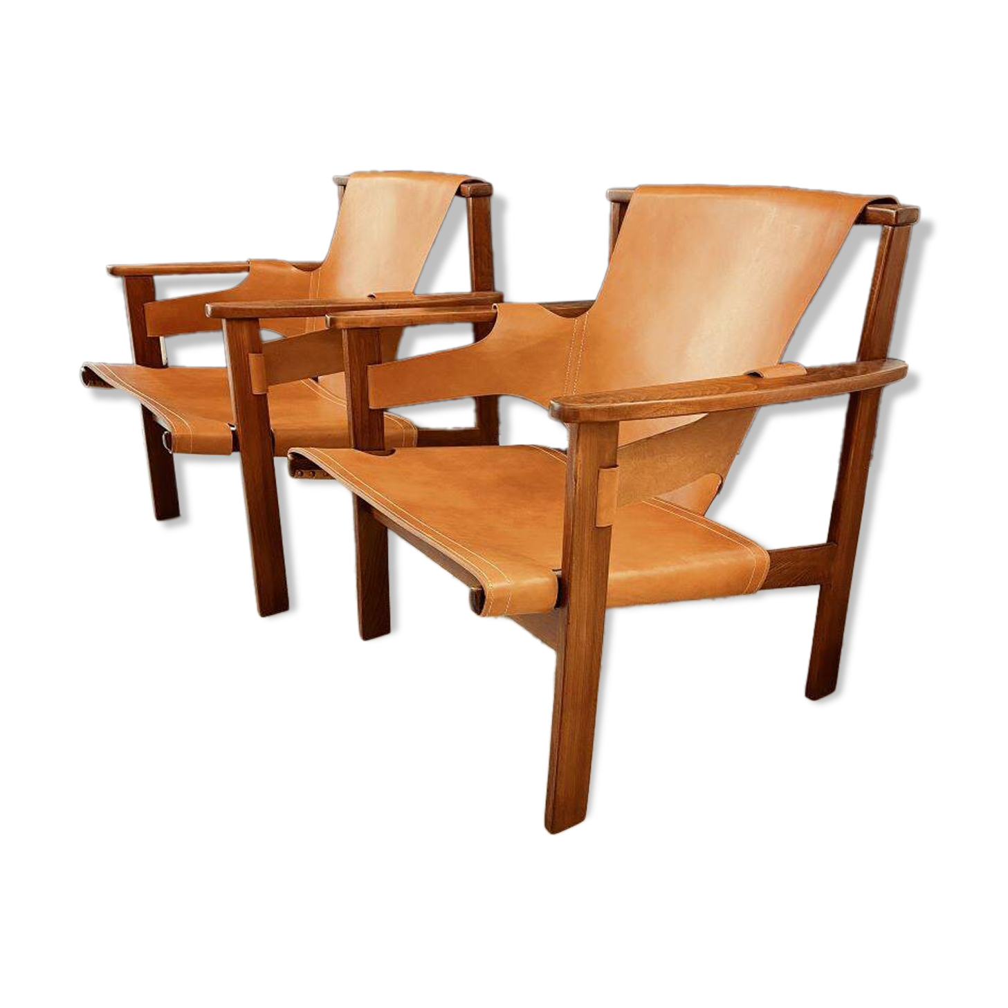 Pair of Trienna Safari Armchairs by Acking