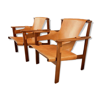 Pair of Trienna Safari Armchairs by Acking