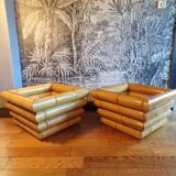 Pair of Italian bamboo planters 1950