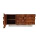 Buffet de style brutaliste en bois massif et marbre de Sienne