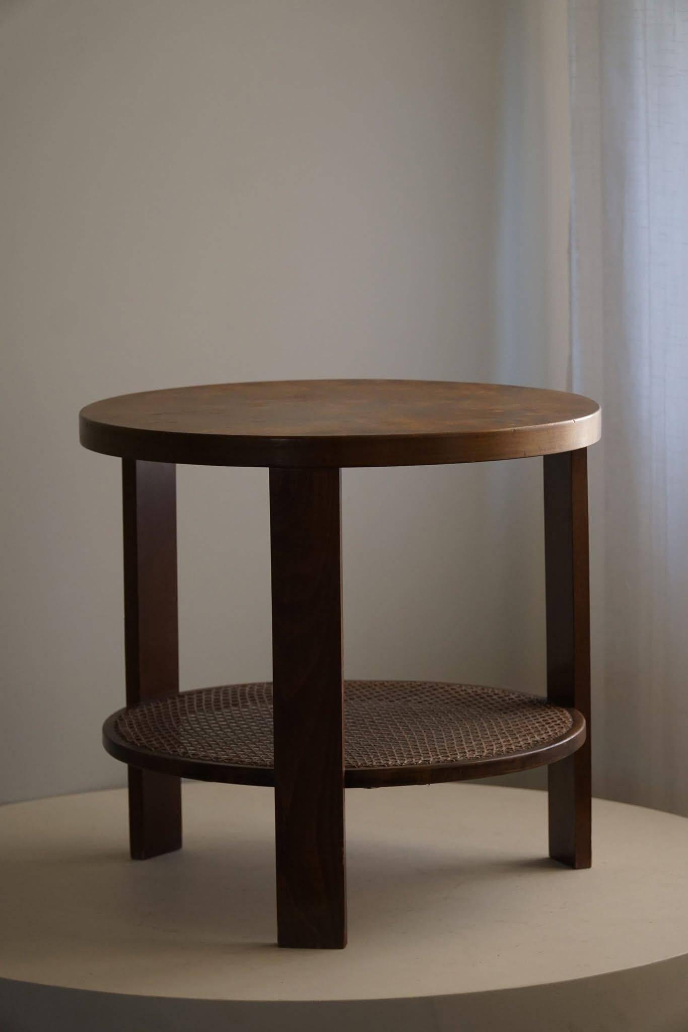 Modern Danish, Lacquered Beech Side Table, Fritz Hansen, "Model 1535", 1940s