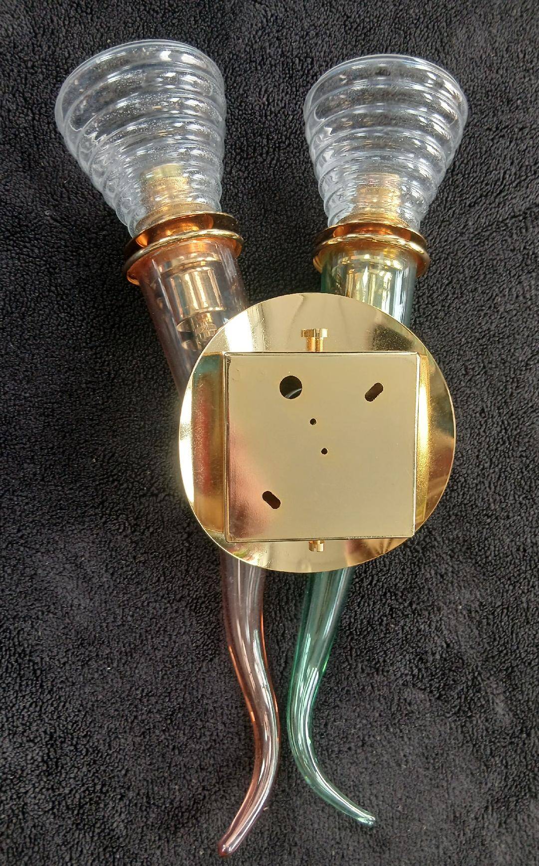 Glass wall light designed by Giuseppe Righetto for Artemide, Italy 1980.