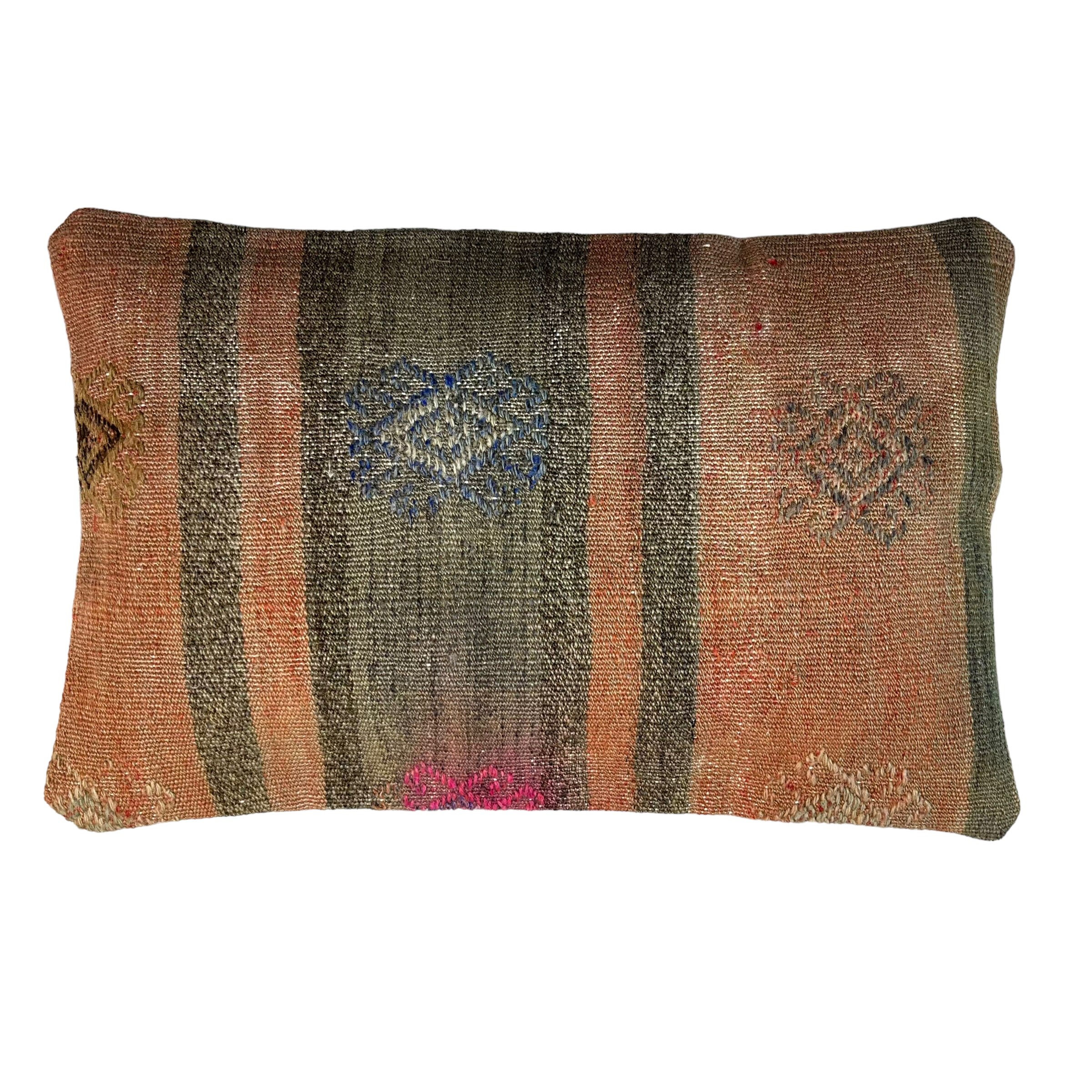 Vintage turkish handmade kilim cushion cover , 30 x 50 cm
