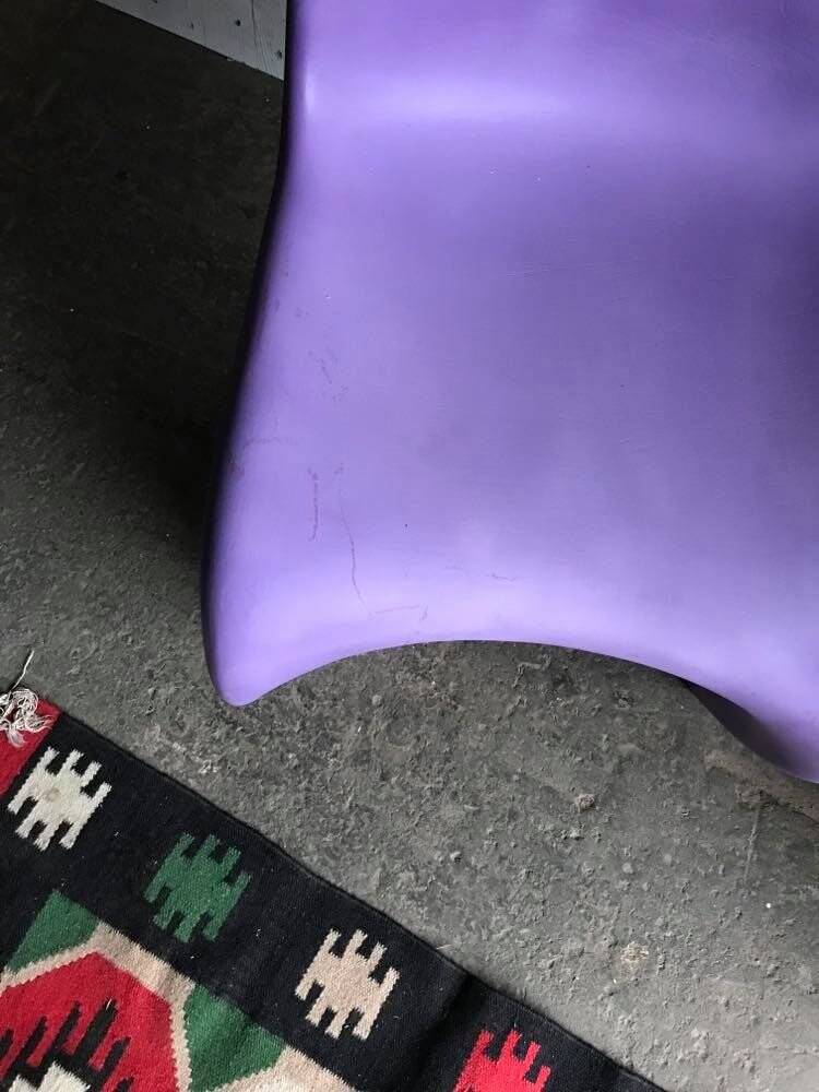 Set of 2 Panton chairs by Verner Panton for Vitra in purple and plum plastic, matte finish.