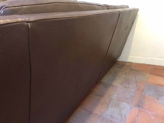 4-seater brown leather canapé Arne Norell Model Merkur