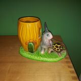 Ceramic lamp children's room, hare and tortoise