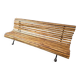 Wooden garden bench with cast iron base