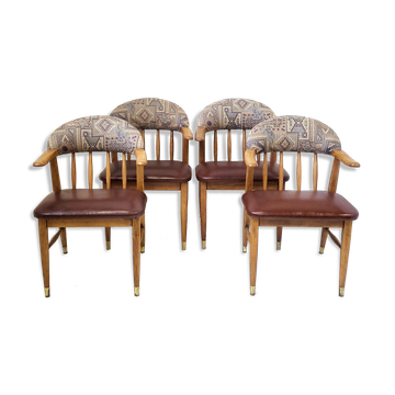 Suite of 4 vintage armchairs 1960